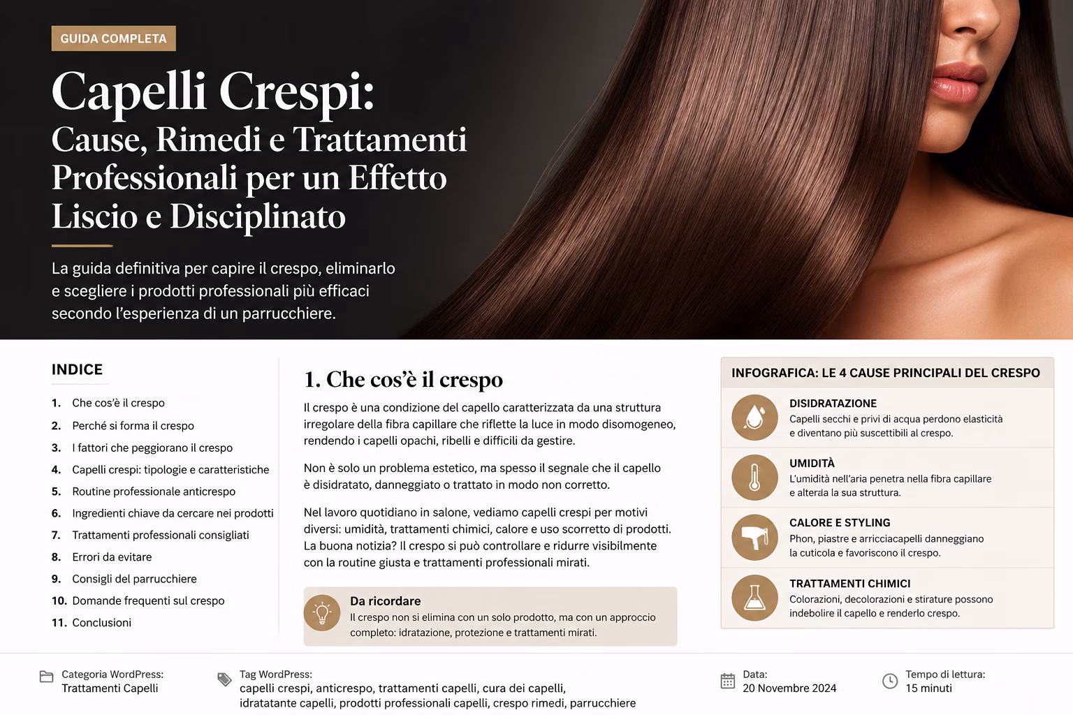 Come Eliminare il Crespo dai Capelli: Guida Professionale Completa